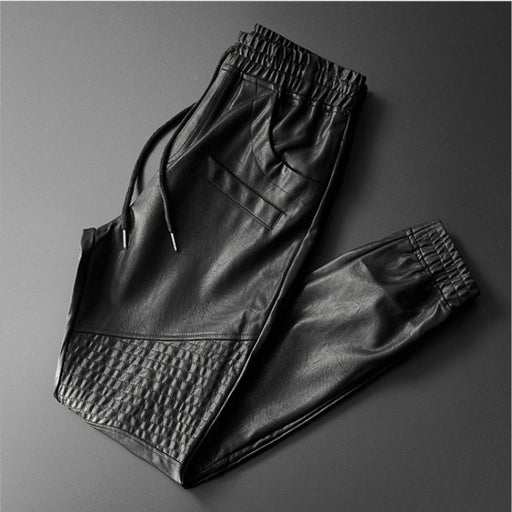 Fashionable Thin Velvet Thickened Warm Leather Pants For Men