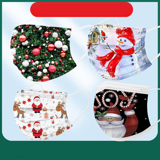 Disposable Adult Christmas Three-dimensional Mask With Three-layer Protection With Meltblown Cloth