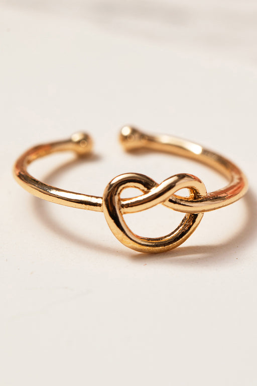 Gold Valentines Knot A Heart Adjustable Ring