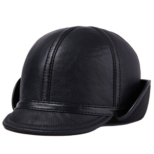 Casual Leather Men's Winter Sheepskin Velvet Thermal Outdoor Hat