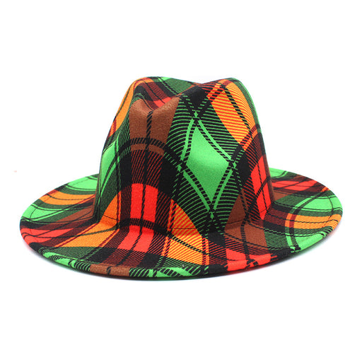 Men's And Women's Double-sided Color Matching Woolen Fedora Hat