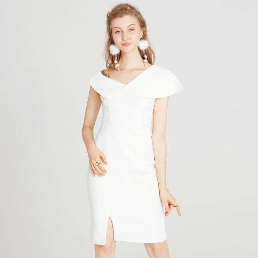 Split white dress dress