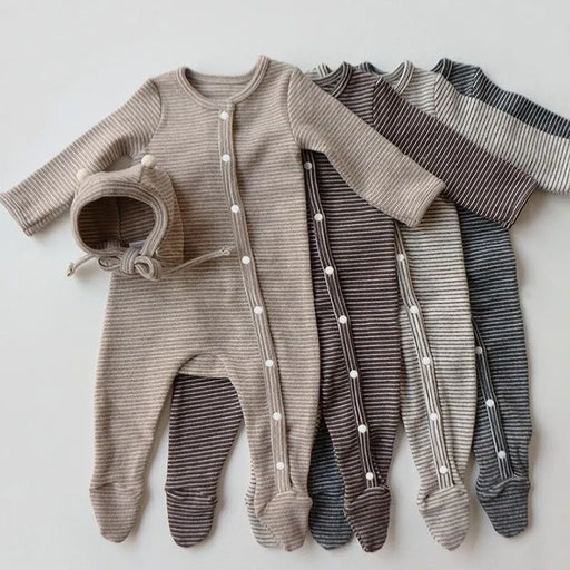 0-24M Newborn Kid Baby Boys Girls Winter Clothes Long Sleeve Striped Cotton Romper Cute Sweet Jumpsuit Baby Clothing Outfit