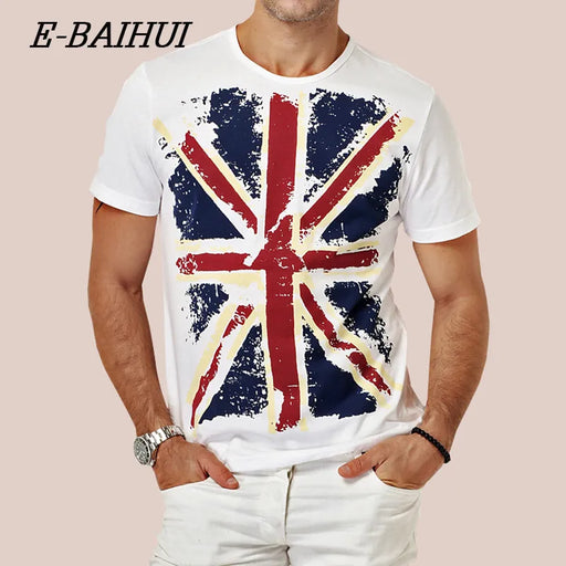 E-BAIHUI Summer Cotton T Shirts Men Clothing Male Slim Fit T Shirt  Man Tee-shirts Casual Brand T-Shirts Swag Mens Tops Y001