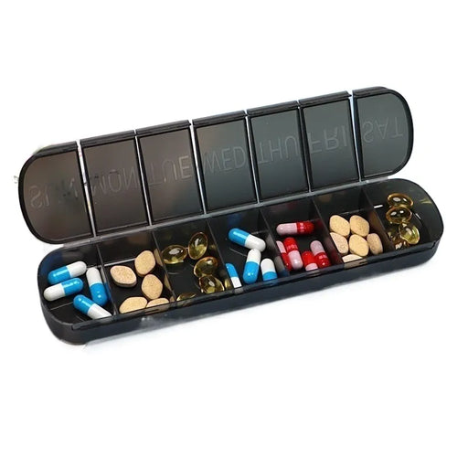7 Days Weekly Pillbox Tablet Holder Medicine Storage Case Drug Container Pill Box Tablet Storage Box Organizer 7 Cells Pill Case