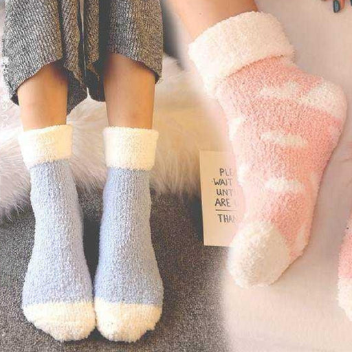 Coral Fleece Socks Men Cute Fluffy Winter High Tube Mao Mao