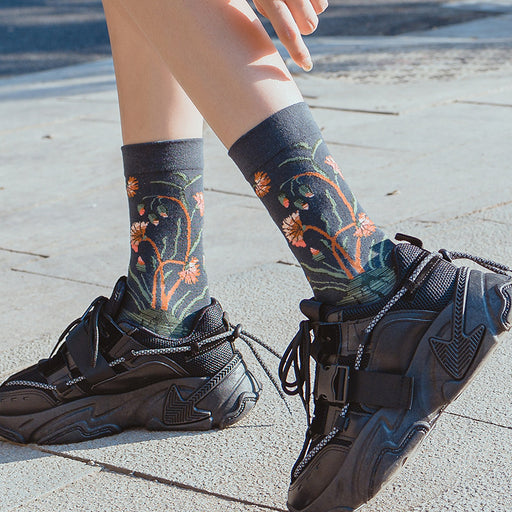 Colorful Creative Graffiti Portrait Personalized Mid-calf Length Socks