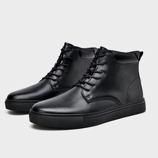 Plus Size High-top Board Shoe Men's Cowhide Casual Flat Martens Boots