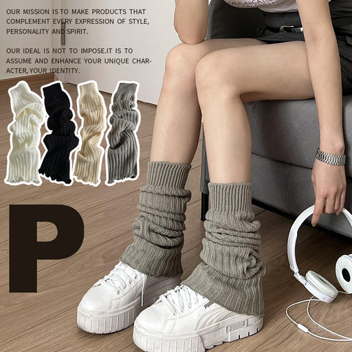 Women's Bunching Socks Striped Knitted Leg Warmers