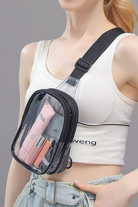 Black Multipurpose Clear Crossbody Sling Bag