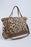 Leopard Print Studded Tassel Zipper Tote Bag