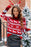 Red Christmas Printed Casual Round Neck Sweater