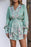 Green Bishop Sleeve Waist Belted Button Down Boho Floral Dress