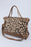 Leopard Print Studded Tassel Zipper Tote Bag