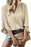 Parchment Solid Color Crinkled V Neck Bell Sleeve Blouse