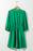 Dark Green Solid Color Round Neck Puff Sleeve Mini Dress