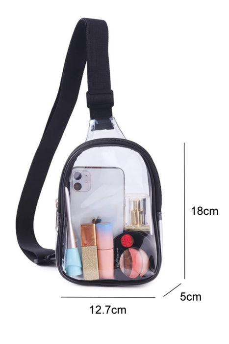 Black Multipurpose Clear Crossbody Sling Bag