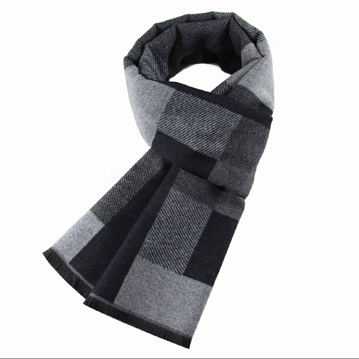 Men's Wool-like Scarf Korean-style Plaid