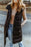 Brown Hooded Pocketed Quilted Long Vest Coat