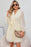 Apricot Textured Wrap V Neck Waist Belted Long Sleeve Dress