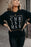 Black CHRISTMAS Glitter Print Crew Neck Graphic Sweatshirt