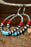 Multicolour Turquoise Colorblock Beaded Large Hoop Earrings