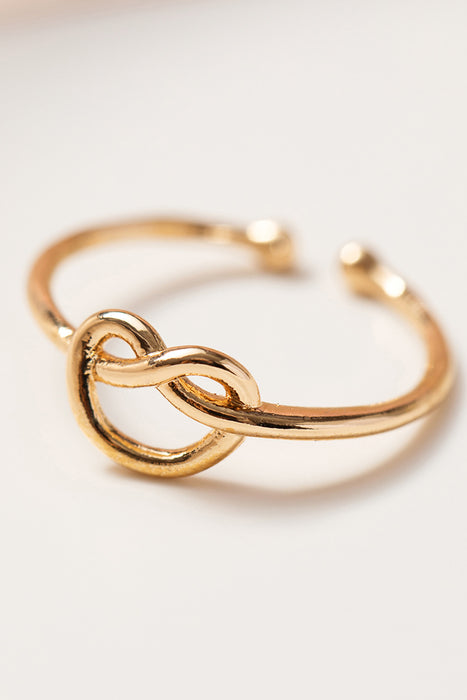 Gold Valentines Knot A Heart Adjustable Ring