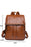 Brown Retro PU Leather Large Capacity Backpack