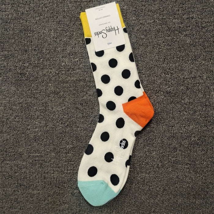 New Mid-High Tube Cute Polka Dot Love INS Four Seasons Tube Socks