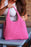 Rose Red Casual Plain Puffy Quilted Tote Bag