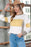 White Color Block Exposed Seam Pullover Long Sleeve T Shirt