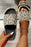 Black Leopard Print Open Toe Thick Flat Slippers