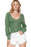 Green U Neck Textured Long Sleeve Top