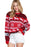 Red Christmas Printed Casual Round Neck Sweater