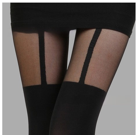 Street Sling Fake Thigh High Stitching Stockings