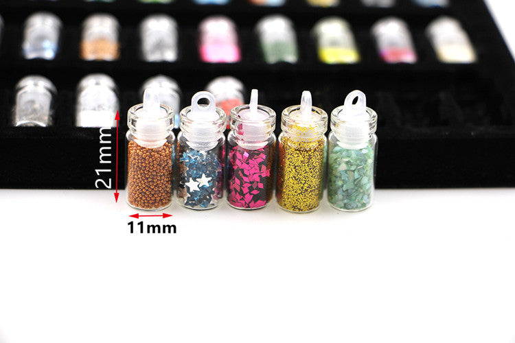 48 In One Nail Jewelry Set Nail Sequins Powder DIY Handmade Toy Material 11x22mm