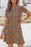 Casual Short Sleeve A-Line Crewneck Leopard Print Dress