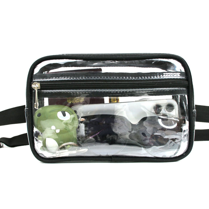 Grey Clear PVC Adjustable Strap Crossbody Bag