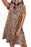 Casual Short Sleeve A-Line Crewneck Leopard Print Dress