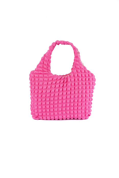 Rose Textured Pleated Bubble Shoulder Bag