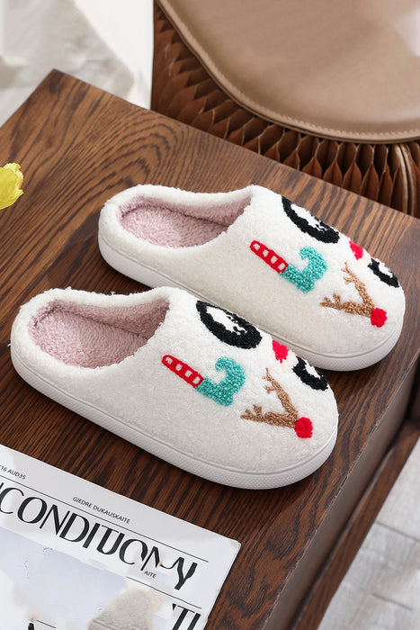 White Christmas LOVE Letter Graphic Fuzzy Slipper