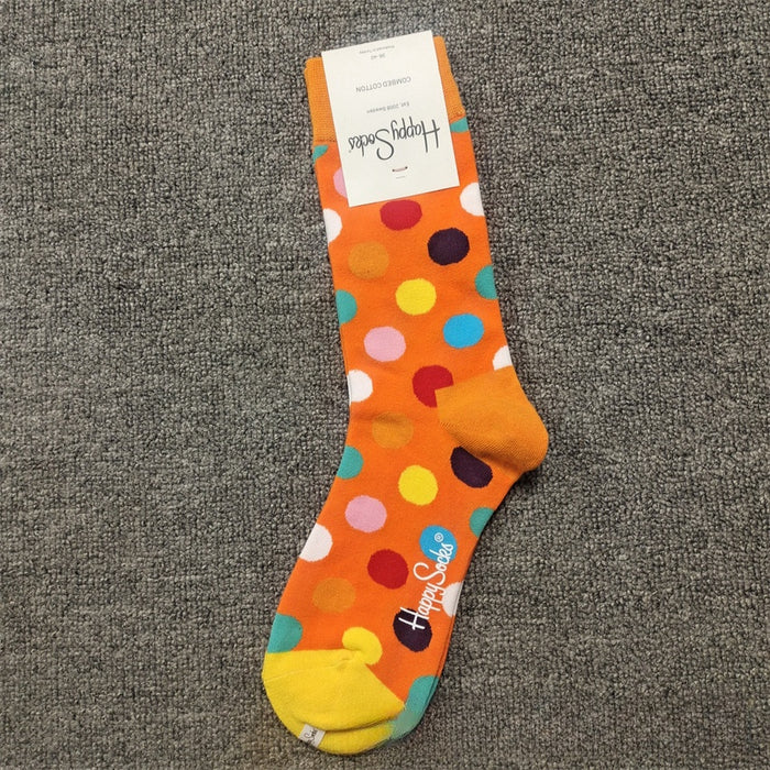 New Mid-High Tube Cute Polka Dot Love INS Four Seasons Tube Socks