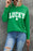 Green St Patricks LUCKY Clover Graphic Raglan Sleeve Sweatshirt