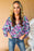 Multicolor Boho Floral Print V-Neck Long Sleeve Blouse