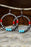 Multicolour Turquoise Colorblock Beaded Large Hoop Earrings