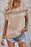 Khaki Basic Crochet Detail Casual Blouse for Women