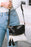 Black Tasseled Decor Color Block Pleathered Shoulder Bag