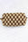 Sky Blue Checkered Knitted Zipper Makeup Bag