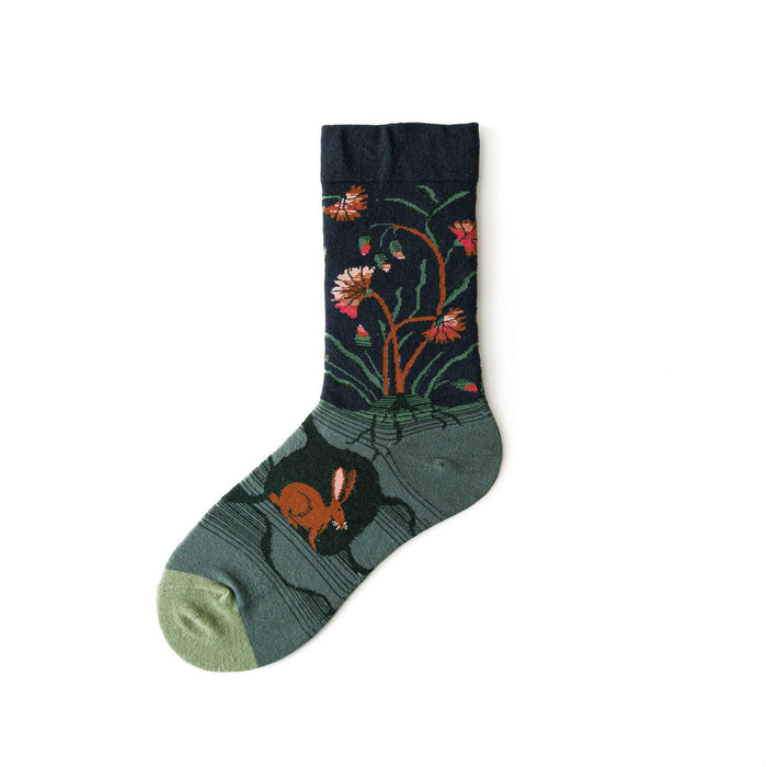 Colorful Creative Graffiti Portrait Personalized Mid-calf Length Socks