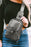 Silvery Faux Leather Multi Pocket Sling Bag